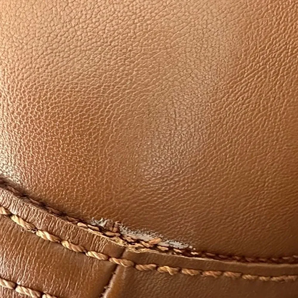 Franco Sarto Merina Cognac Brown Faux Leather Knee High Riding Boots Size 6.5⁠